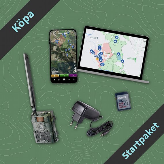 Startpaket komplett Hunter Delta 4G kamera, med str�madapter